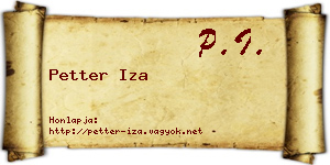 Petter Iza névjegykártya